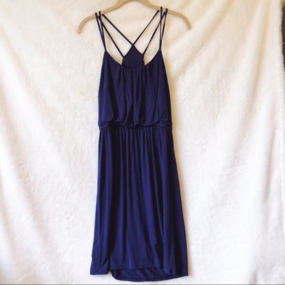 LOFT Blue Strappy Midi Dress